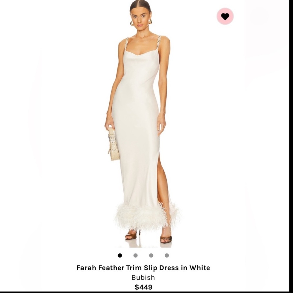 Bubish Farrah Feather Trim Slip Dress
